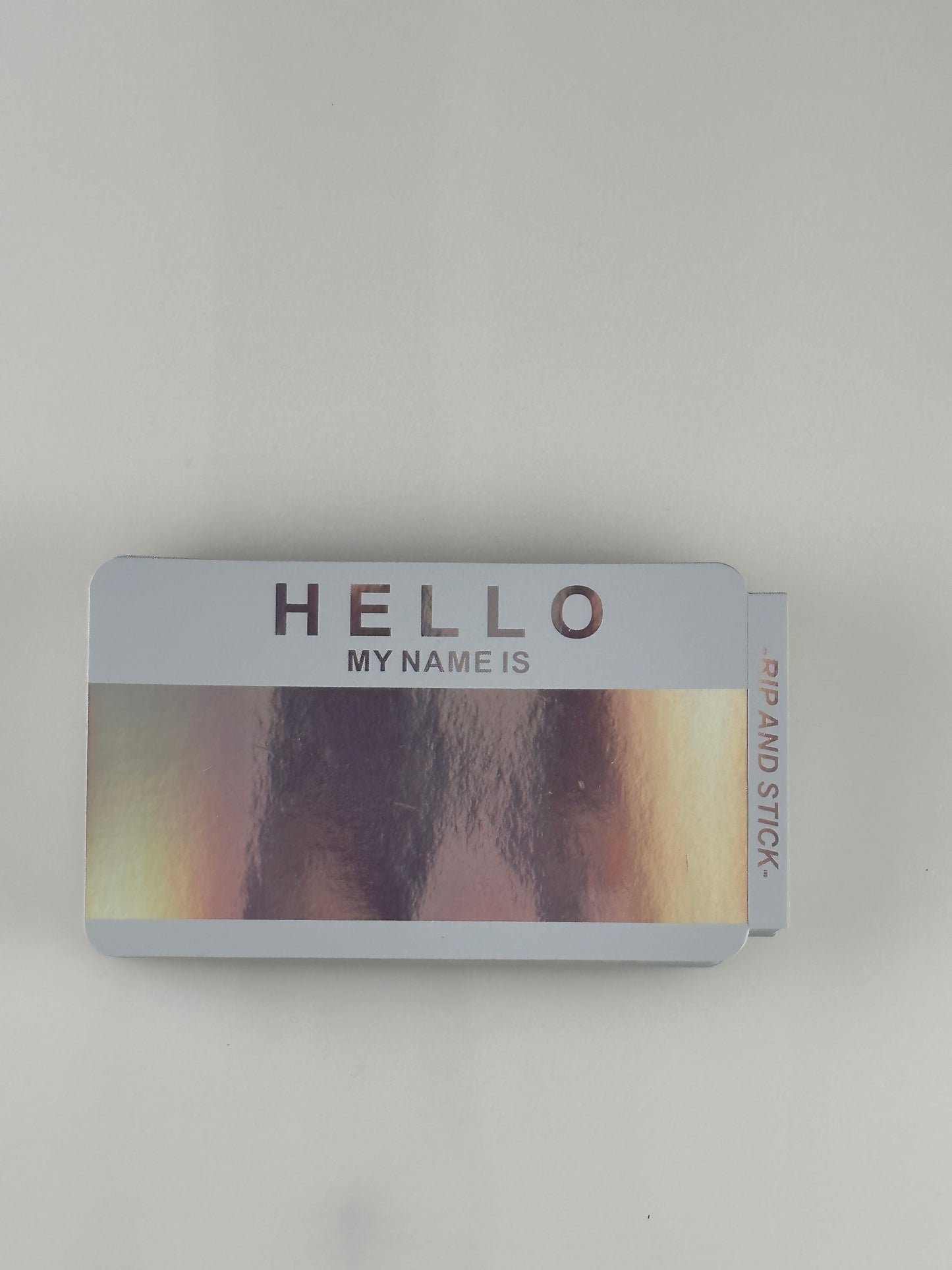 Holographic Hello My Name Is Eggshell Sticker 100 Pack