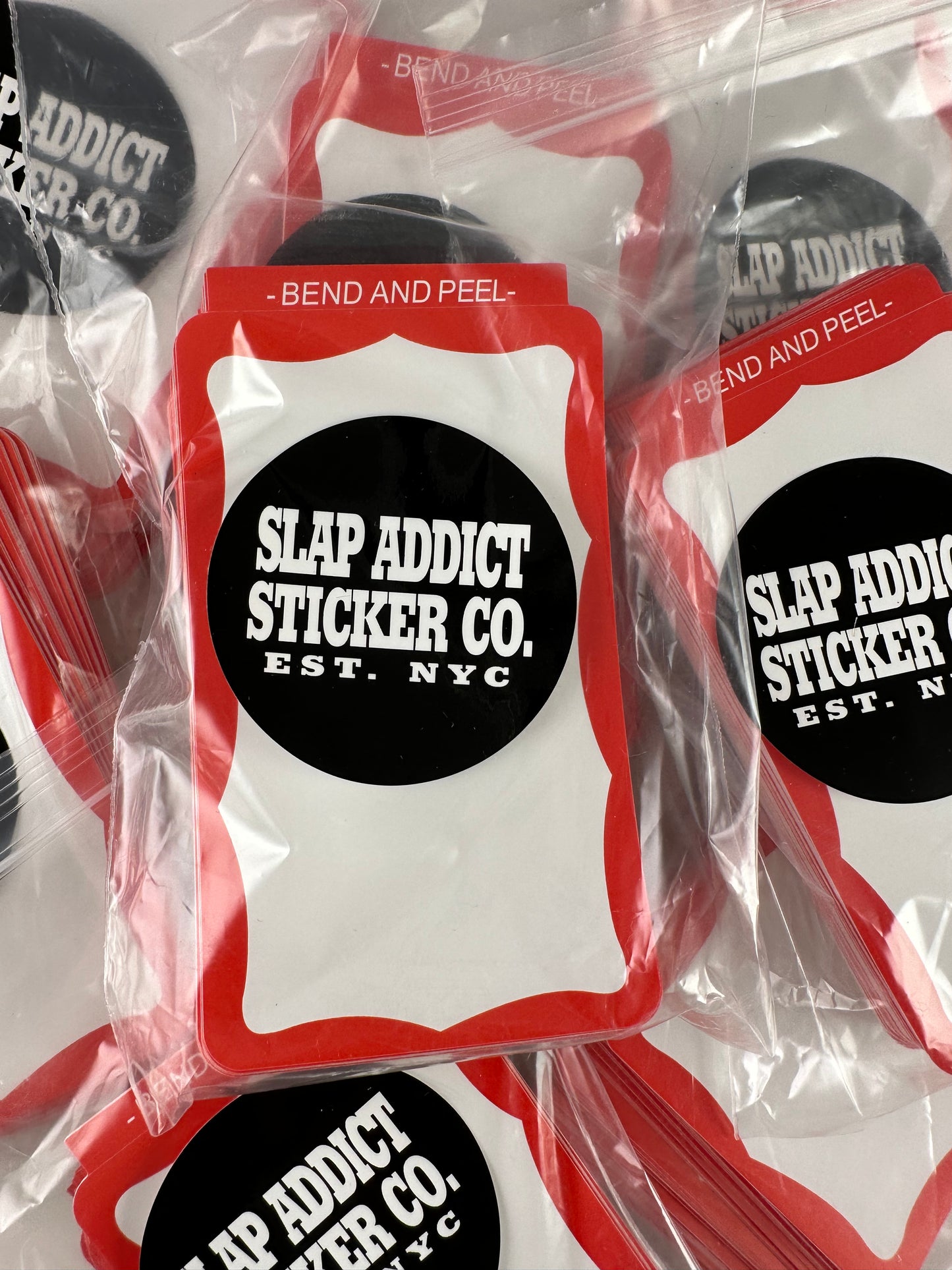 Red Border Eggshell Sticker 100 Pack