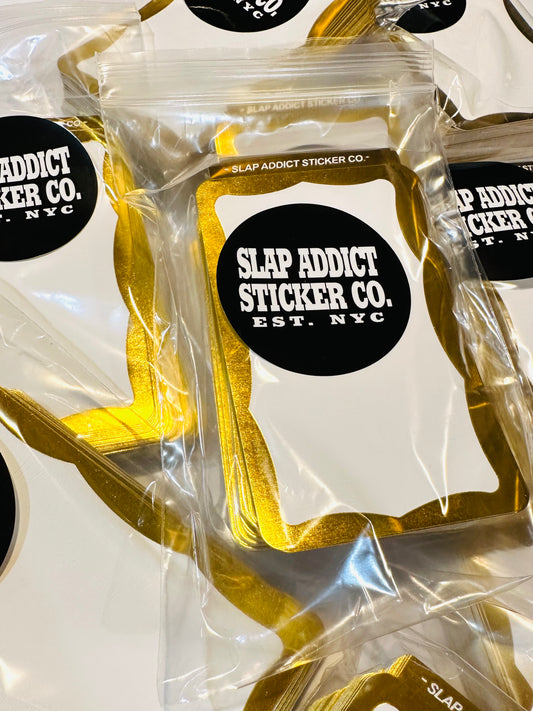 Gold Border Holographic Eggshell Sticker 100 Pack