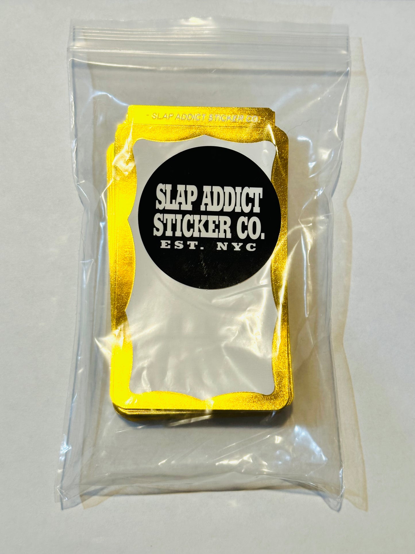 Gold Border Holographic Eggshell Sticker 100 Pack