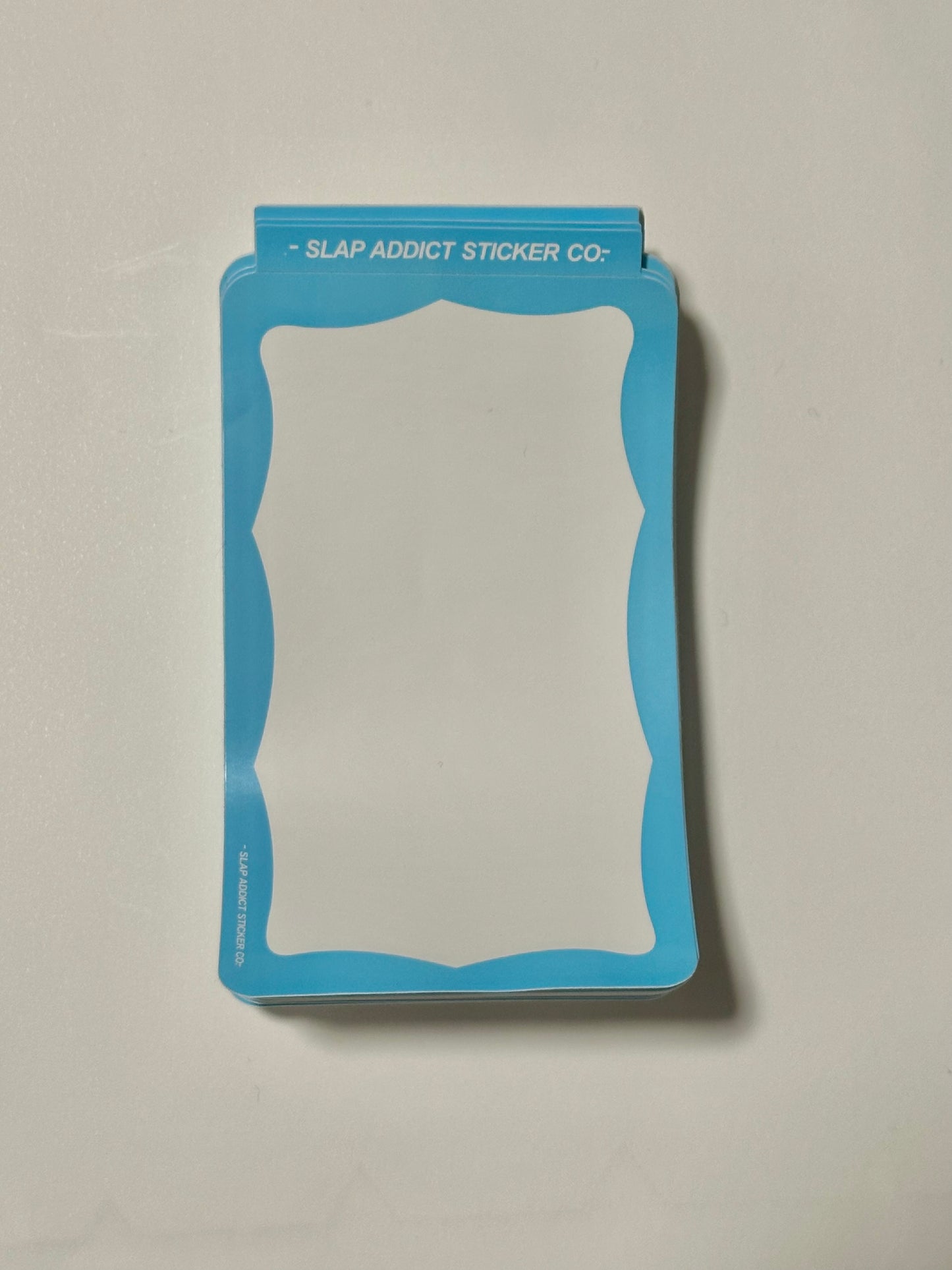 Baby Blue Border Eggshell Sticker 100 Pack