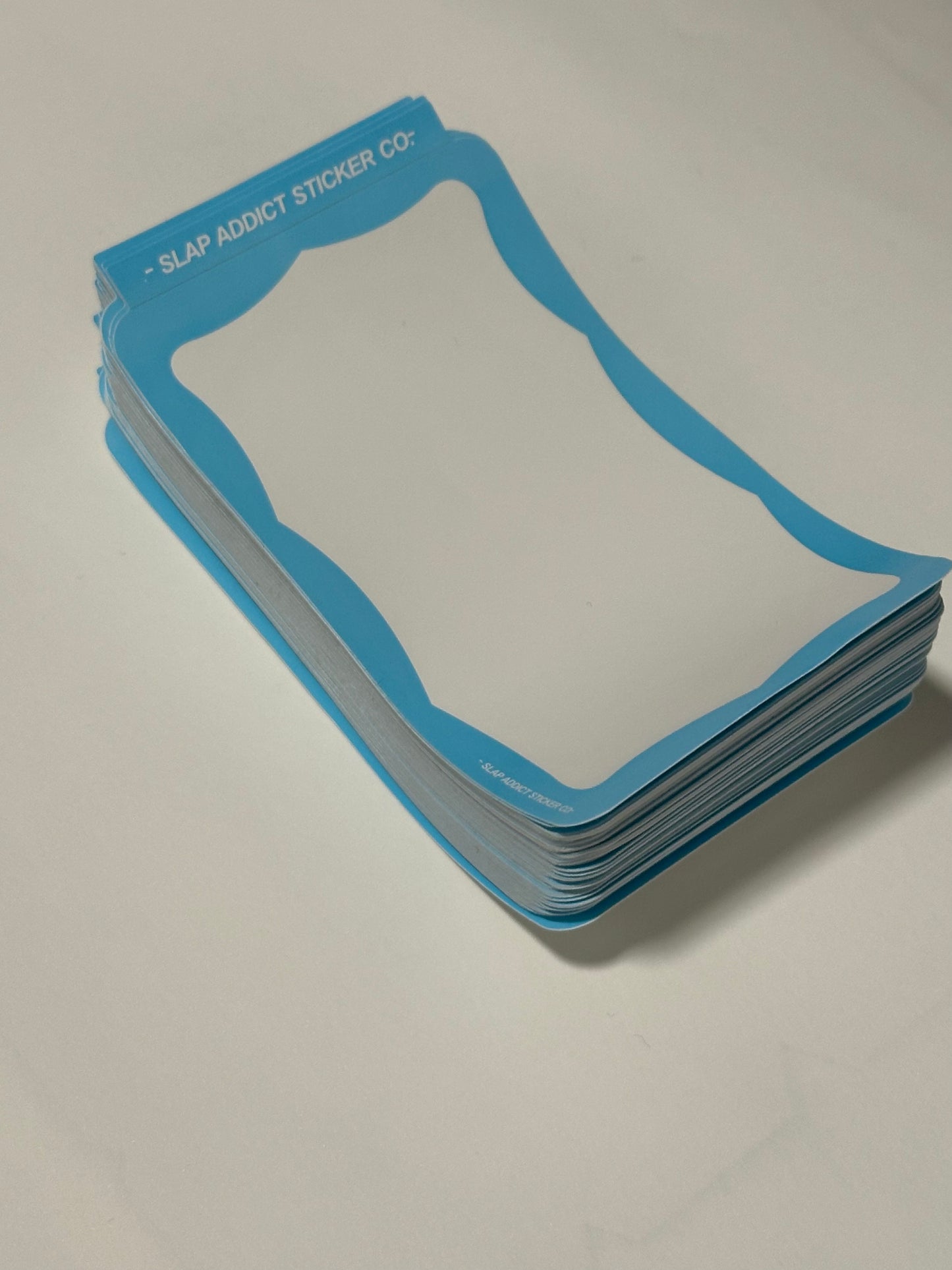 Baby Blue Border Eggshell Sticker 100 Pack
