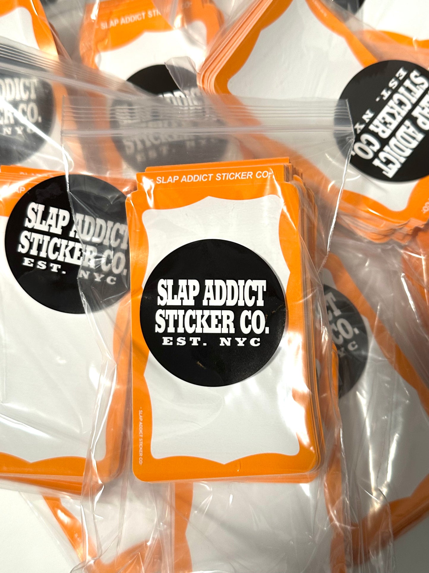 Orange Border Eggshell Sticker 100 Pack